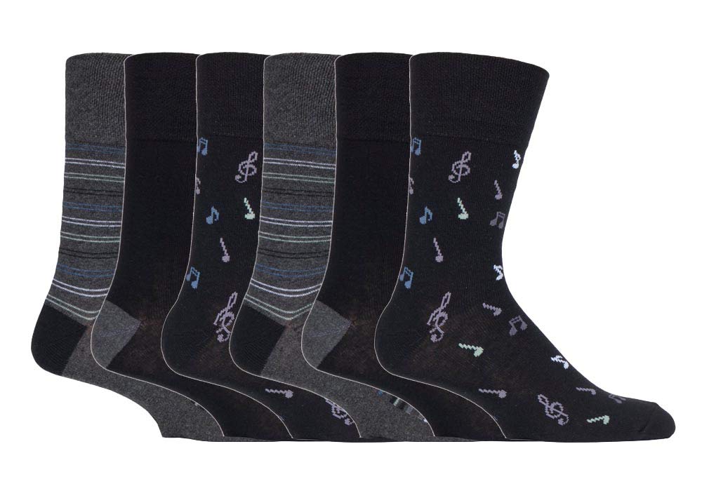 Gentle Grip Unisex Mgg546 6 Pairs Mens Honey Comb Top Socks