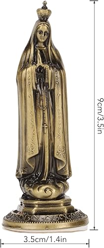 Miniatura 6 de Mini estatua de la Virgen María, escultura de mesa de aleación de zinc para decoración de automóvil y habitación, figura coleccionable virgen para