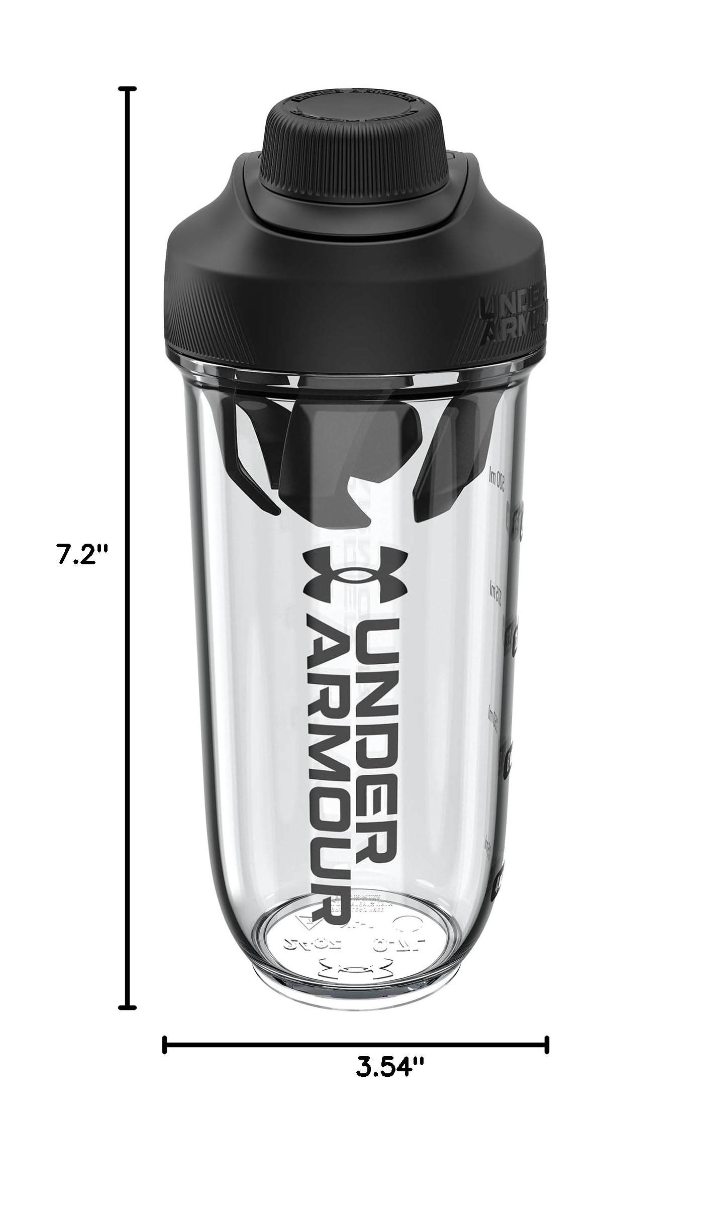 Under Armour UA - Bottiglia Shaker Clarity da 710 ml, colore: Trasparente/Nero OSFA