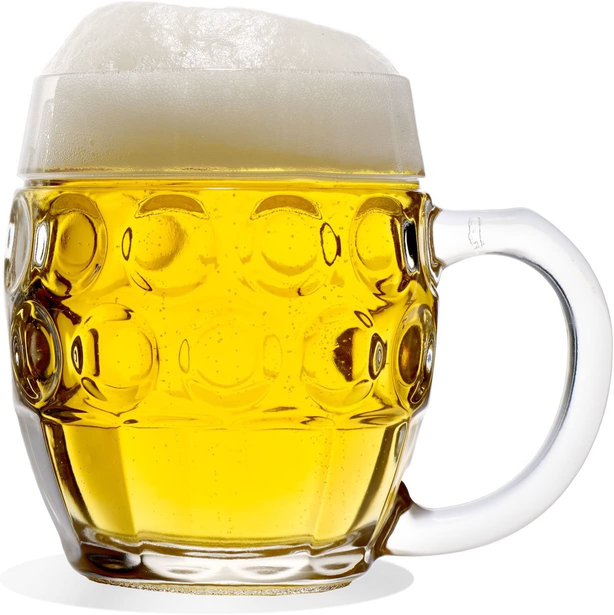 Oberglas Tübinger Lot de 6 chopes à bière sans surface de pression/plaque I Lot de 6 chopes à bière de 500 ml avec trait de remplissage I Chope à bière stable I Verres à bière en verre soda citron I