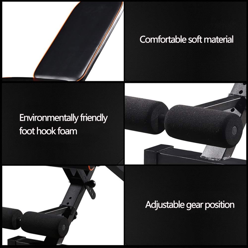 Banc de musculation réglable pour l'haltérophilie, pour abdominaux, pour abdominaux, équipement de fitness, planche abdominale pliable pour la maison