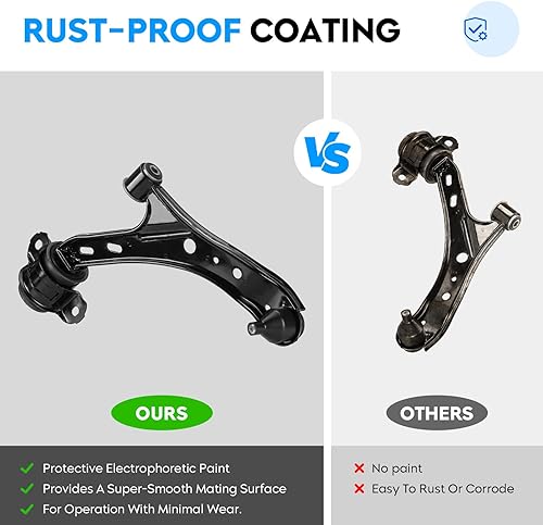 Miniatura 4 de Brazo de control delantero inferior del lado del conductor y del pasajero con conjunto de rótula para Ford Mustang 2005-2010 Kit de suspensión