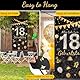 Geburtstagsbanner 18 Jahre, 18. Geburtstag Hintergrund 185 × 90 cm, Schwarz Gold Banner Deko Lange, Alles Gute zum 50 Geburtstag Deko, Tür Banner für Mann Frau 18.Geburtstagsfeier