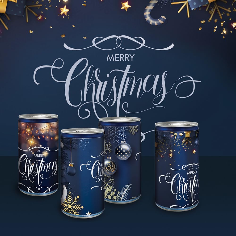 12 x City Secco 10% Vol. „Frohe Weihnachten“ – Perlwein in Dosen mit festlichem Weihnachtsdesign | Geschenkidee & Wurfmaterial | Partygetränk mit Kohlensäure | inkl. EINWEGPFAND