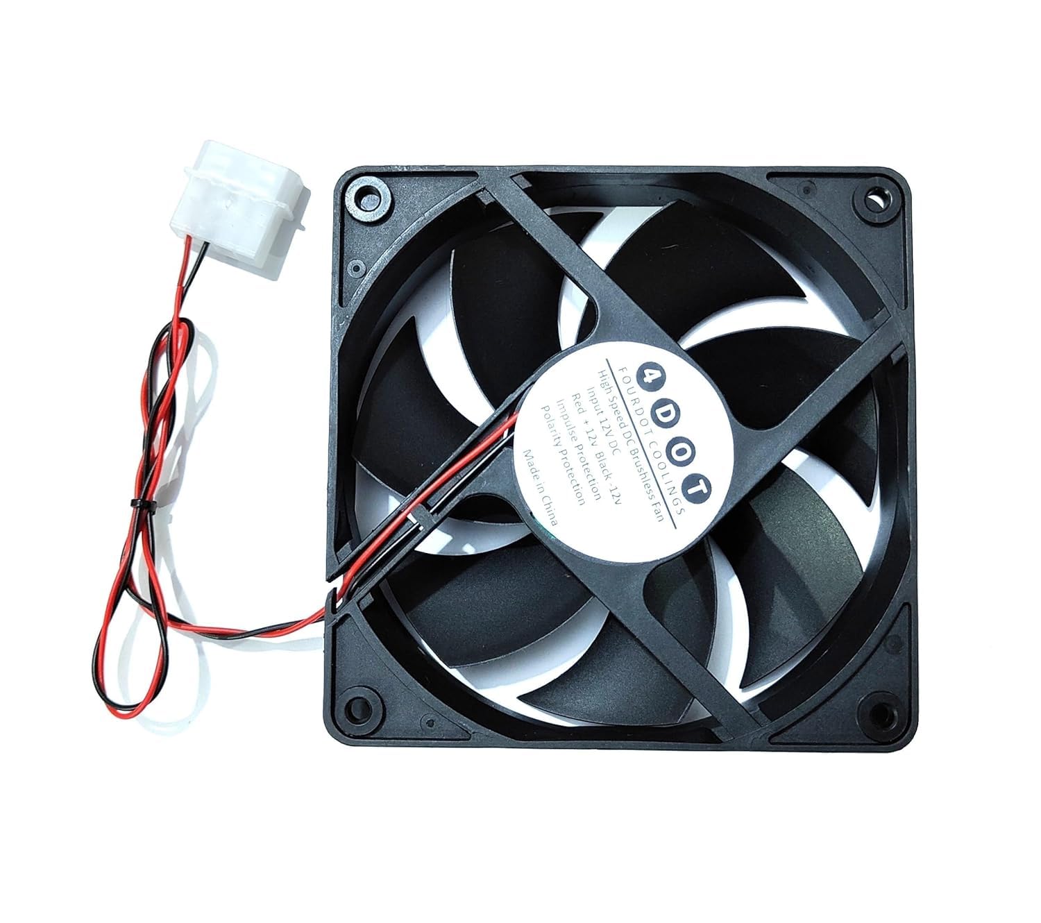 Fourdot 120mm 5Iinch Cabinet Cooling Fan 12V 3000RPM with Molex SMPS Connector 25mm thick high speed fan-image-23