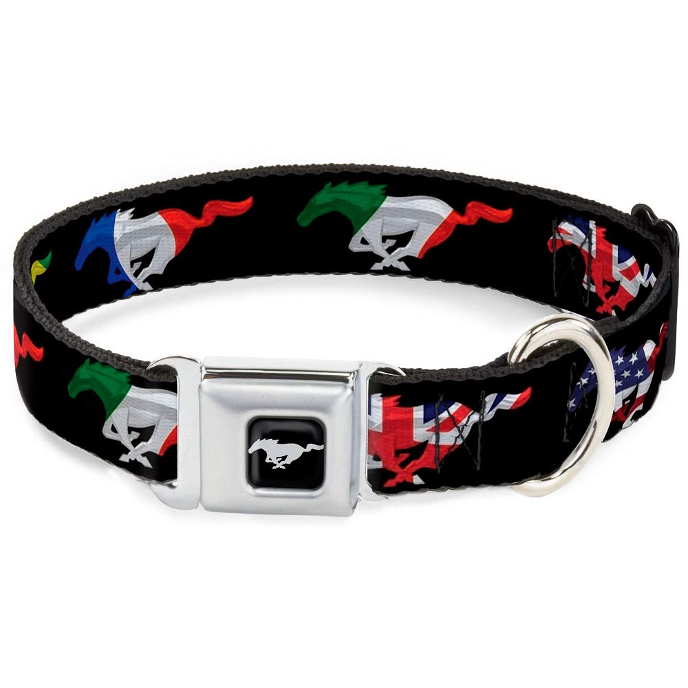 Collier pour chien Ford Mustang noir Buckle Down idéal pour les balades en ville