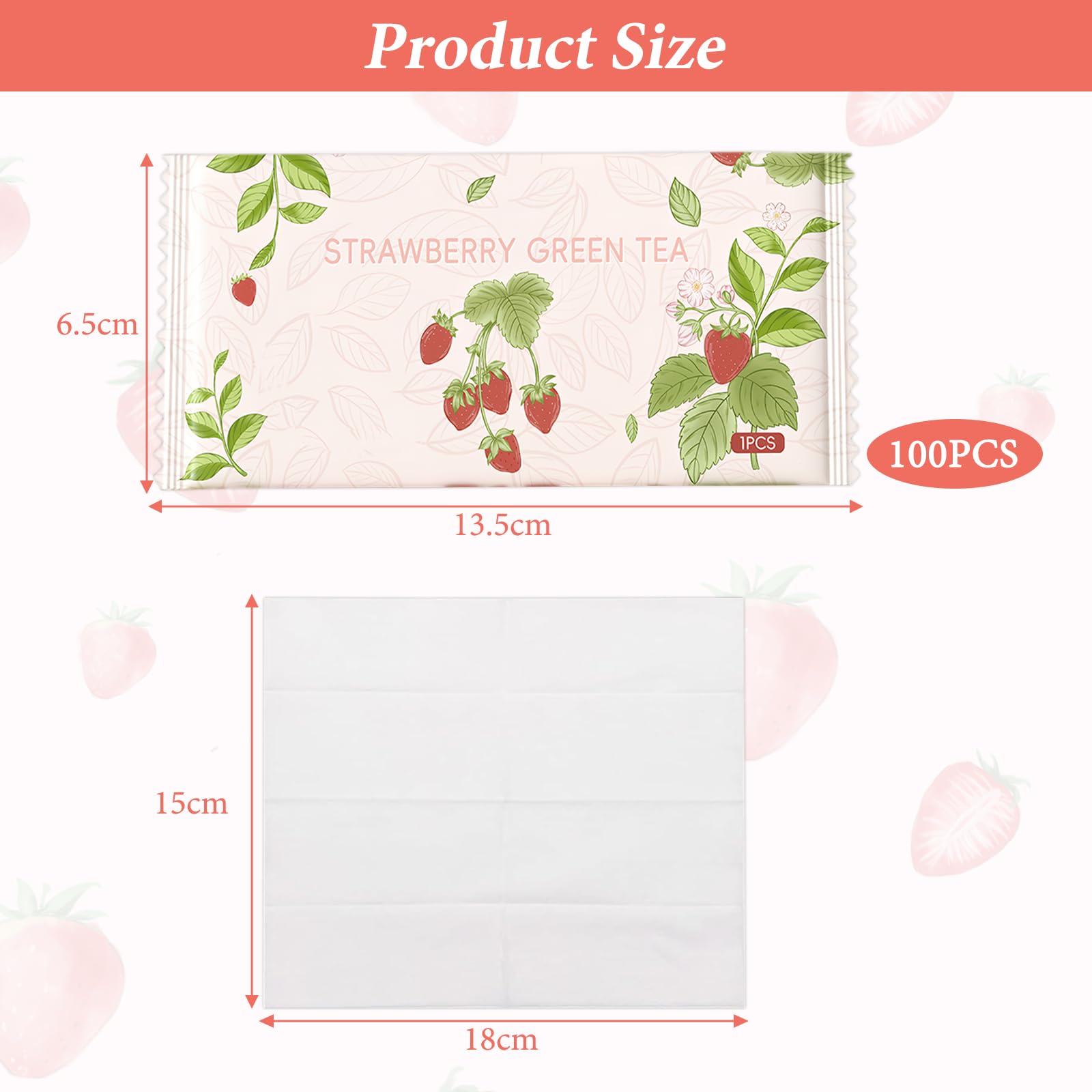 100 PCS Salviette Igienizzanti Mani,salviettine Monouso Singole,water Wipes,Formula Delicata, Adatta All'uso in Casa, in Ufficio E All'aperto.