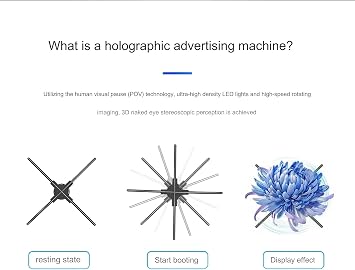 3D Hologram Fan, 70CM 3D Hologram Led Fan Projector, Holographic Fan Splicing Advertising, with Wifi+Bluetooth+Remote Control, Cool Display of Logo and Product, Easy To Move and Disassemble