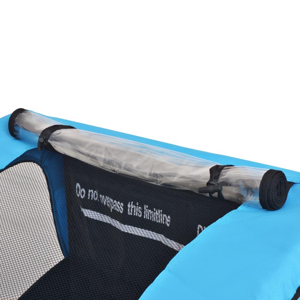 Mangloder Remolque de Bicicleta Gris Azul para Niños Plegable con Cinturón de Seguridad Cubierta para Todo Clima Elementos Reflectantes Diseño Ligero Adecuado para Familias Ideal para Excursiones