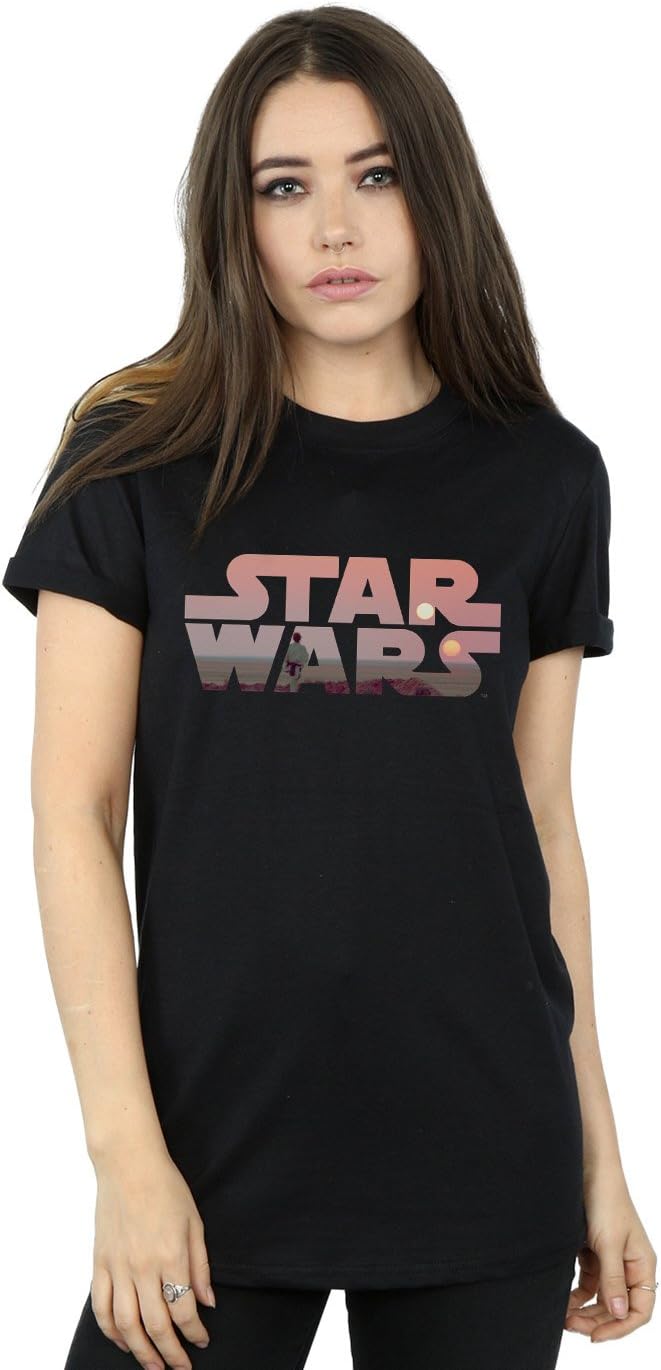Star Wars Women's Tatooine Logo Boyfriend Fit T-Shirt