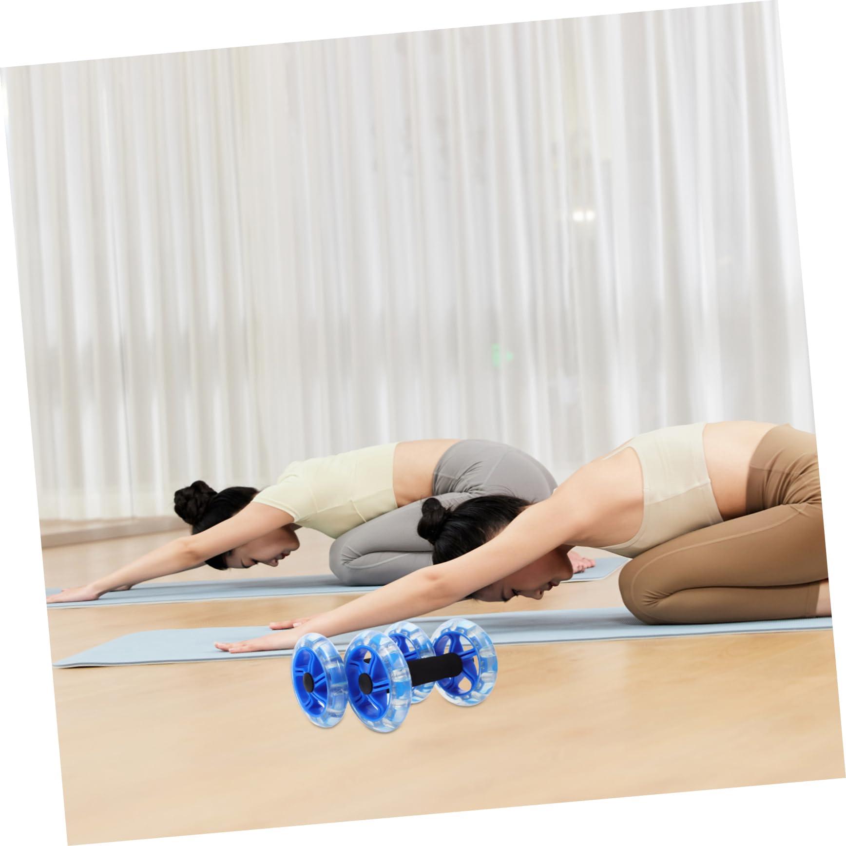 GALPADA Rodillo Abdominal Doble Diseño de Ruedas para Ejercicio en Casa, Agarres Antideslizantes, Material Pp y Pvc, Ligero para Fortalecer Músculos y Mejorar Resistencia