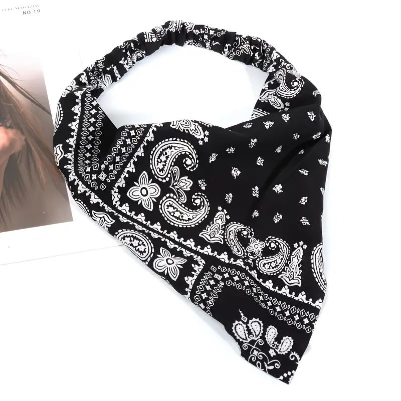 Image of El Regalo Scarf Bandana Headbands for Girls & Women- Elastic Bandanas Triangle Hairband Boho Scarf Headband Headwear Hair Accessory (Option-4, One Size),Multicolor