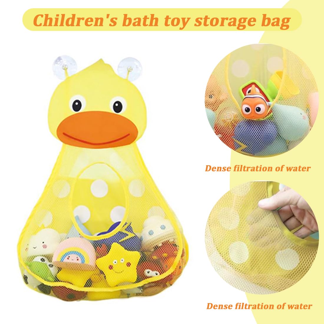 Organizador de Juguete de Baño, Almacenamiento de Juguete de Cuarto de Baño, Bolsa Juguetes Bañera Bolsa de Almacenamiento Soporte con Ventosa