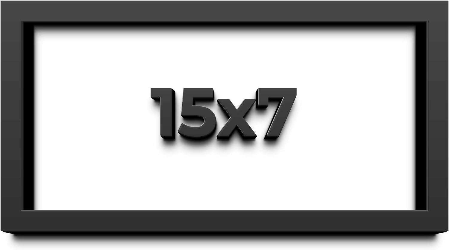 15x7 Shadow Box Frame Black | 1 Inch Deep Solid Wood Shadowbox Display Frame | UV Resistant Acrylic Plexiglass, Acid Free Backing, and Hanging Hardware | Dugan Picture Frame Style