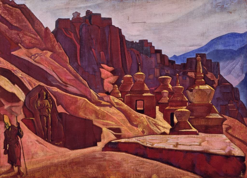 Decora paredes vacías con el lienzo vintage del monasterio de Bonpo de Nicholas Roerich 5