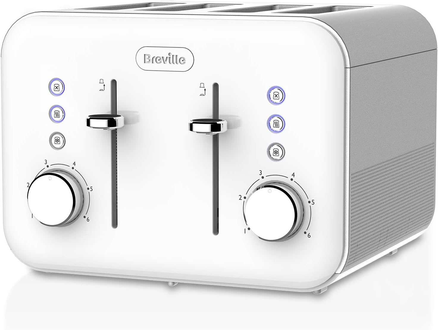 Breville VTT687 High Gloss Toaster, 4 Slice, with Variable Browning and High Lift, White