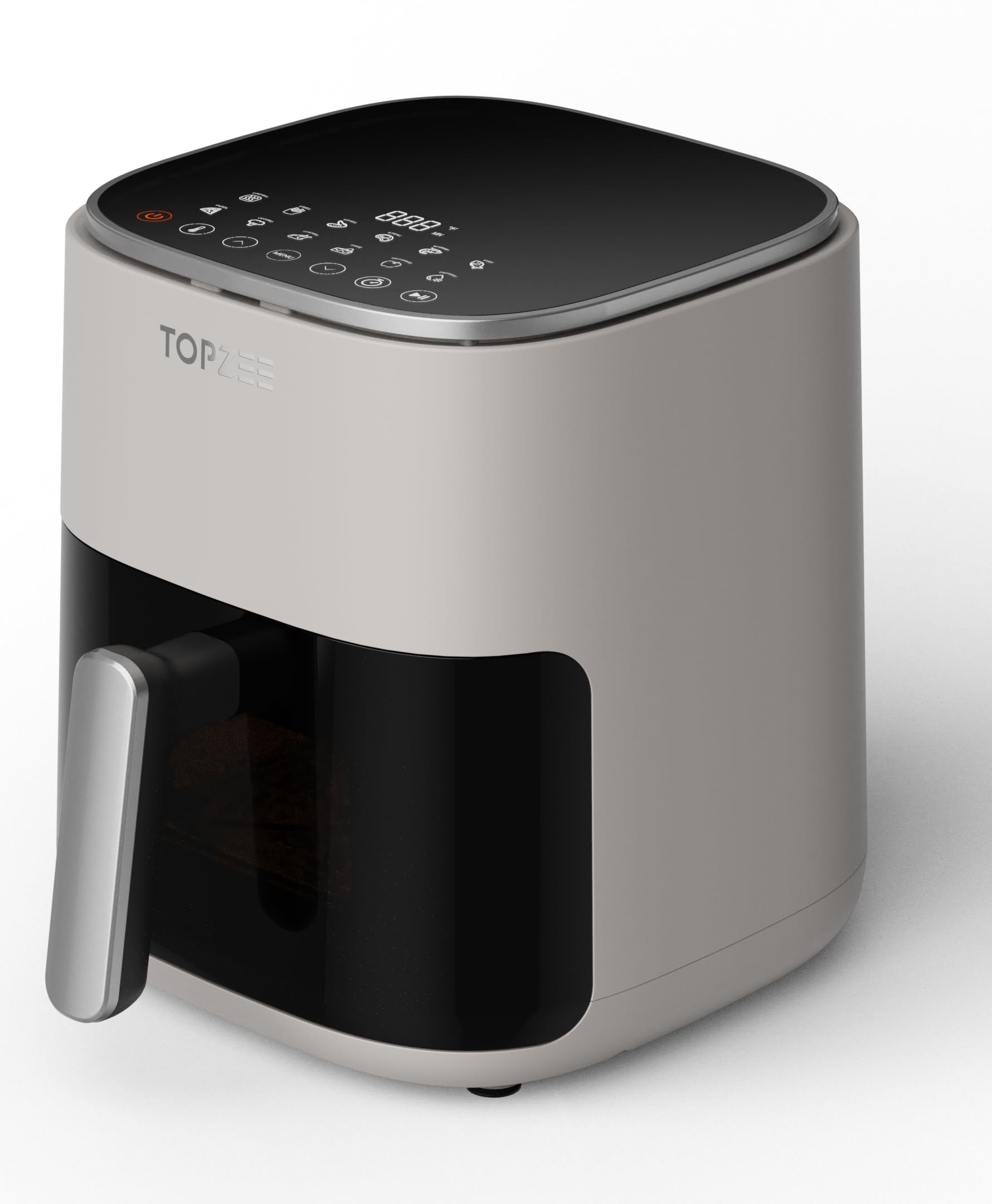 Air Fryer 12-in-1, 5.5-Qt Compact for 2-4 people, Little to No Oil, Nonstick Dishwasher Safe Frying Baskets, Light Grey