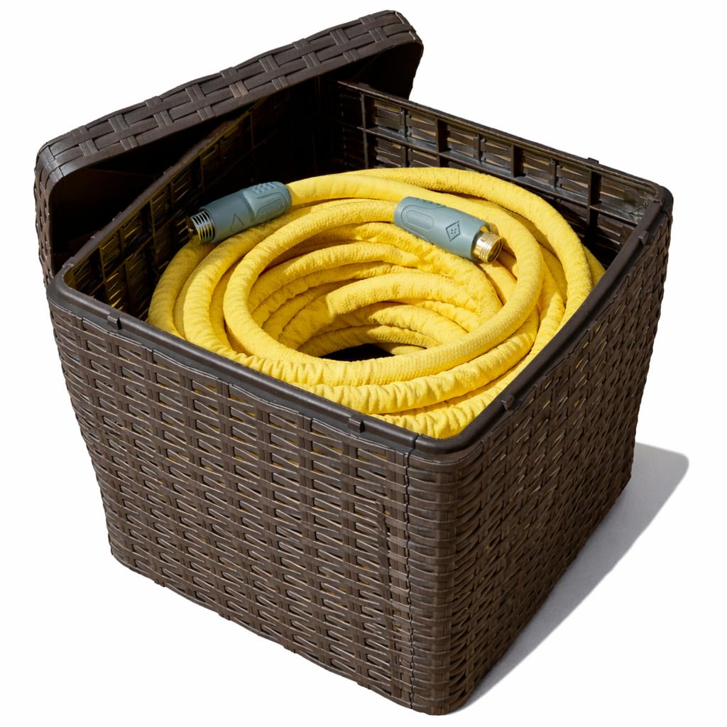 Real Hose Storage Garden Hose Reel Cart, Heavy Duty Hose Reel with Wheels, Outdoor Water Hose Reel for Backyard, Garden, or Lawn, Metal Hose Carts (