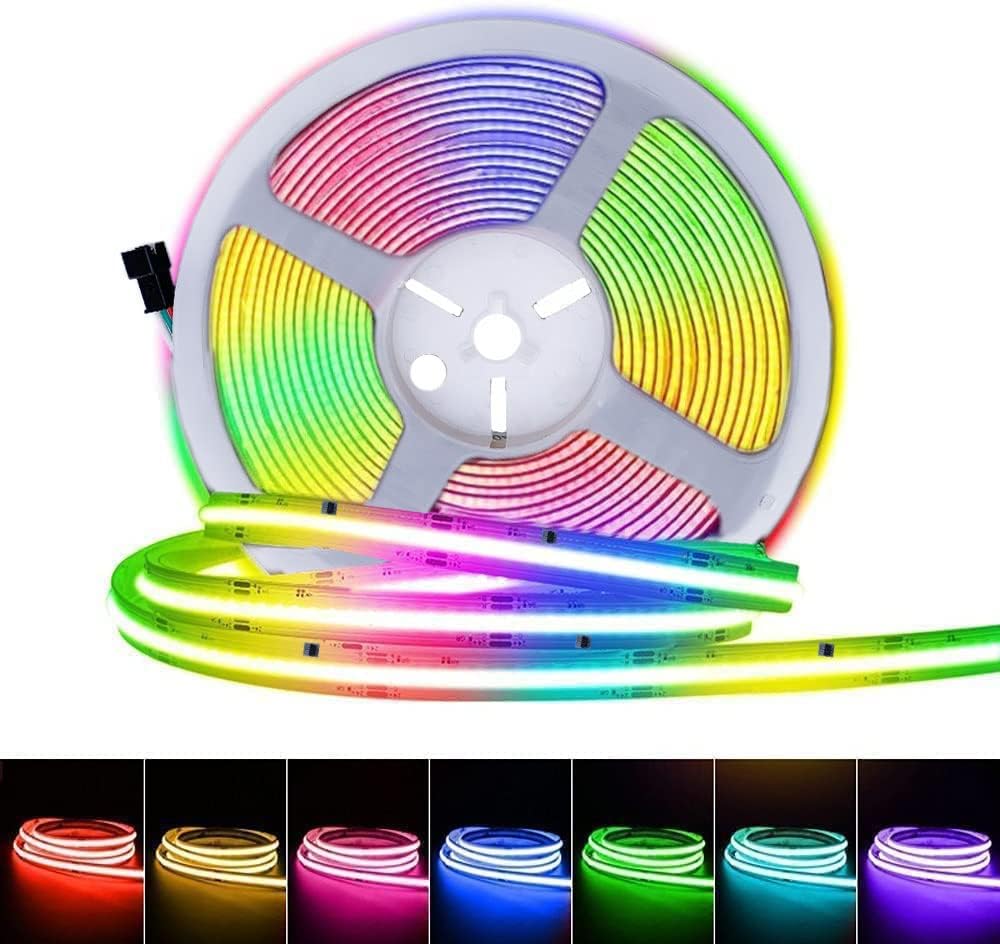 DC12V/24V WS2811 Full Colors COB LED Strip Addressable Smart RGB Flexible High Density Digital Pixel Dream Color Light 720Led/m (DC24V) DC12V/24V WS2811 Full Colors COB LED Strip Addressable Smart RGB Flexible High Density Digital Pixel Dream Color Light 720Led/m (DC24V)