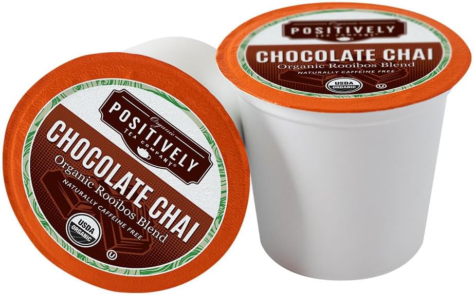 Organic Positively Tea Company, Chocolate Chai Rooibos Tea, K-Cup Compatible, 24 Pods