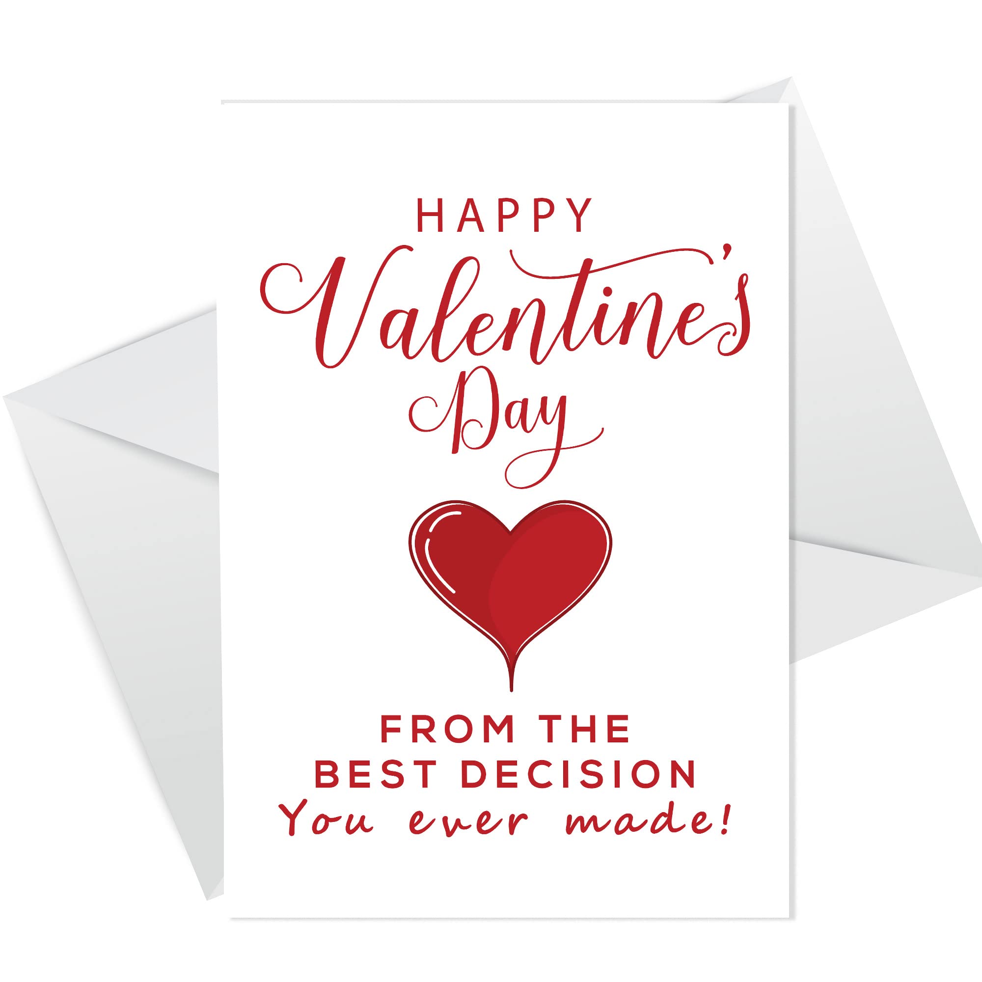 RED OCEAN Best Decision You Made Funny Valentines Card For Him Her Valentines Day Card Wife or Husband or Boyfriend Or Girlfriend