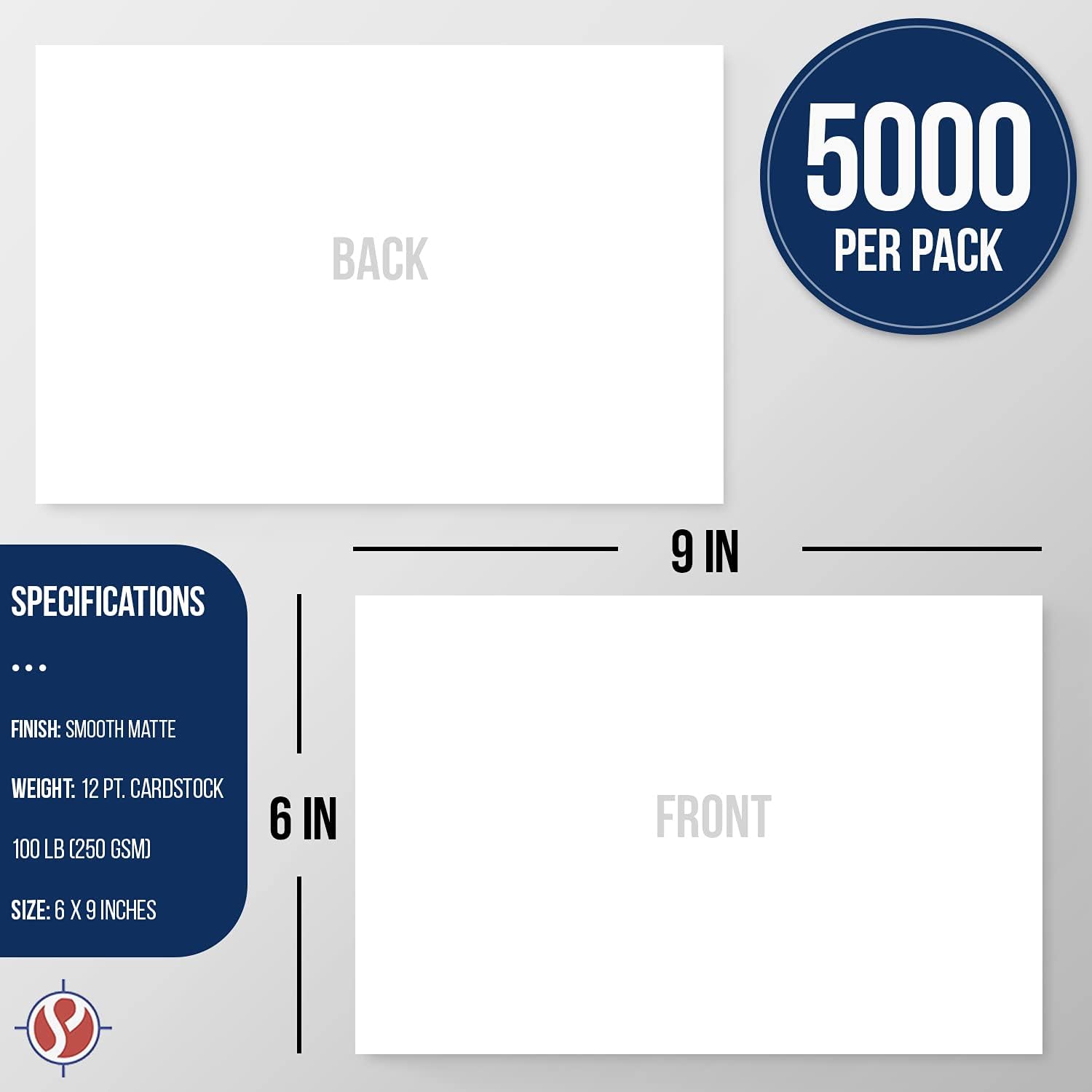 6" x 9" Custom Printed Postcards – Personalized Printable Post Cards w/Your Choice of Text & Graphic – 2 Sided Print on Thick Gloss Card Stock – Perfect for Promotions, Direct Mail, etc (5000)