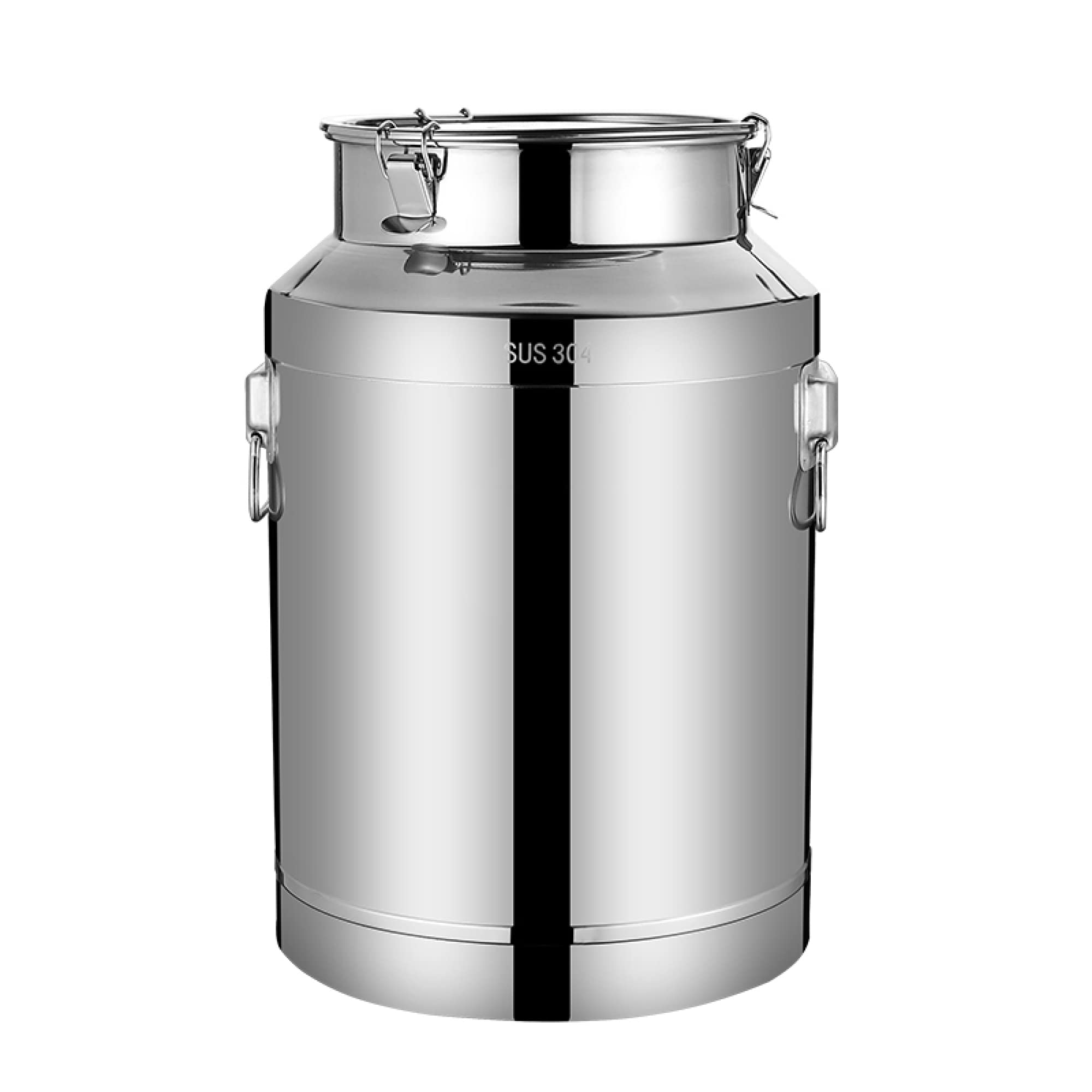 SaryEdge Heavy Duty Milk Jug Can 15L/20L/28L/35L/42L/48L Stainless Steel Airtight Milk Transport Tank Bucket Pail Liquid Storage Canister Siliver-28L,Siliver-28L