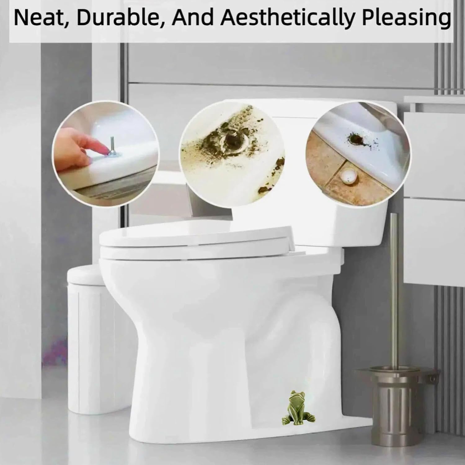 2 Pcs Toilet Bolt Covers Decorative,Toilet Screw Cover Caps,Toilet Screw Covers Decorative,Toilet Caps for Bottom of Toilet,Cute Bathroom Decor (Green Yoga Frog)