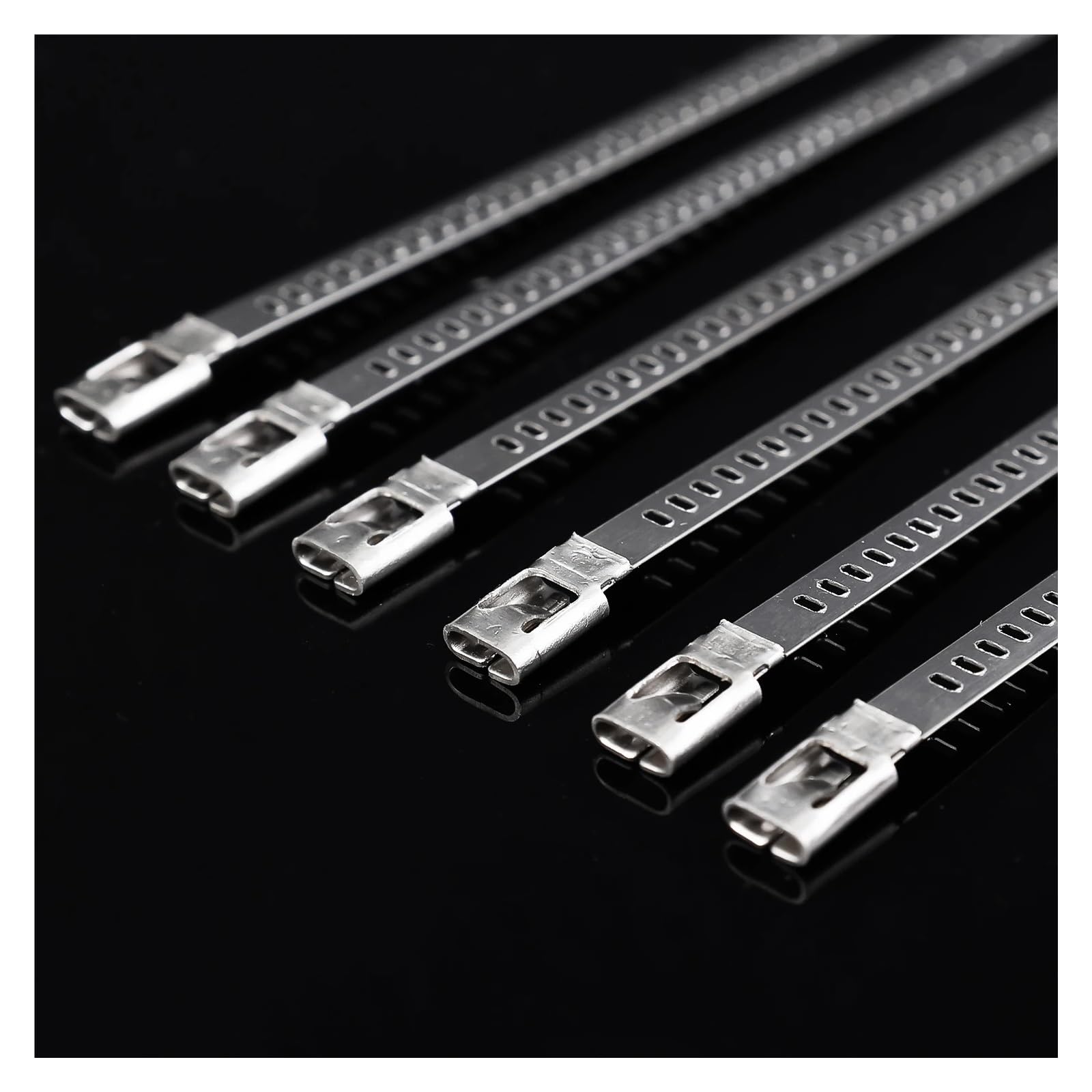 Fascette fermacavi in ​​acciaio inossidabile da 100 pezzi, fascette fermacavi in ​​metallo multiuso autobloccanti per impieghi gravosi da 5 mm(5x600mm)