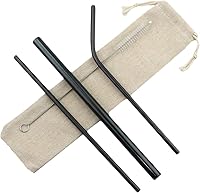 Vista 10 de Gugrida Pajitas de metal de acero inoxidable de 8.5 pulgadas, reutilizables, juego de 3 popotes – Cepillo de limpieza de color ultra largo