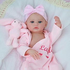 KSBD Realistic Reborn Baby Dolls - 18-Inch Lifelike Newborn Baby Doll with Open Eyes, Poseable Handmade Real Life Baby Doll, Gift Set with Accessories for Kids Ages 3+
