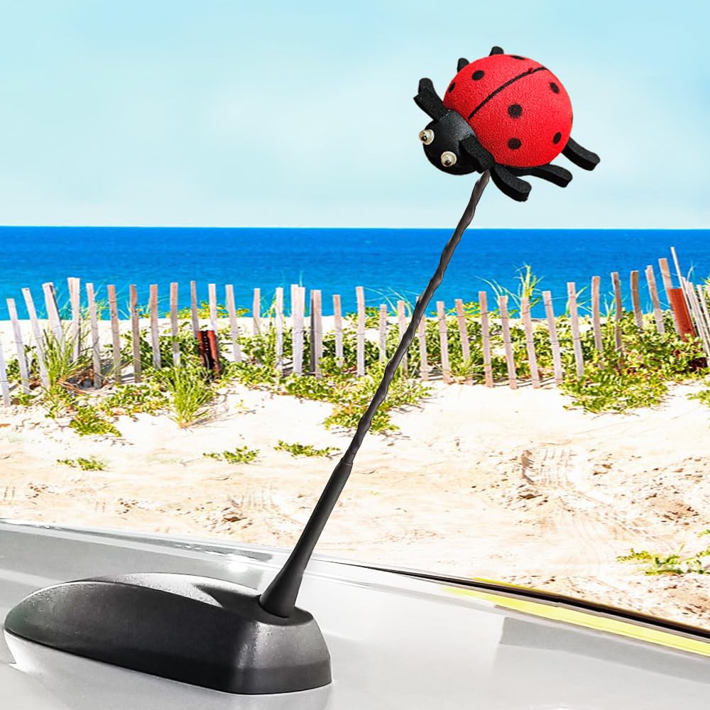 Cooltoppers Ladybug Car, Truck, and SUV Antenna Topper Decor Auto Accessory