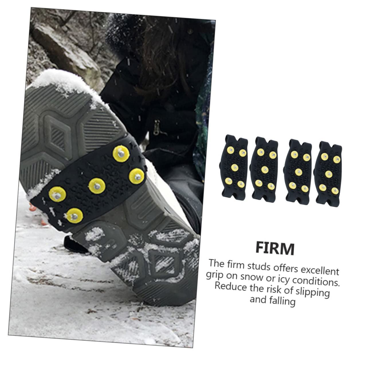 GALPADA Crampons Antidérapants pour Chaussures 2 Paires Tpe Noir, Adhérence