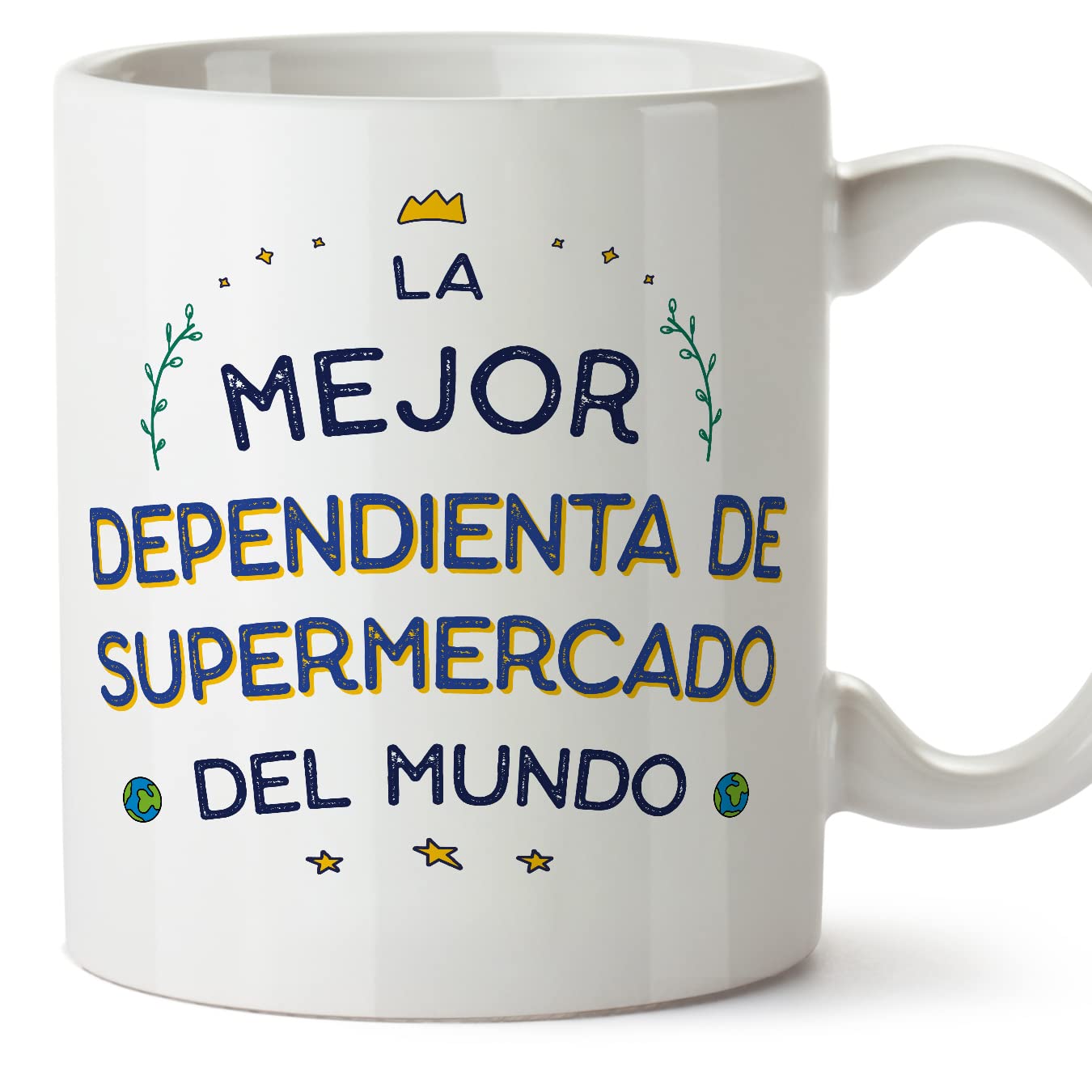 MUGFFINS Shop Assistant Woman Mug - in Spanish - Mejor del Mundo - Funny Gift for Colleagues - Ceramic 11oz Mug