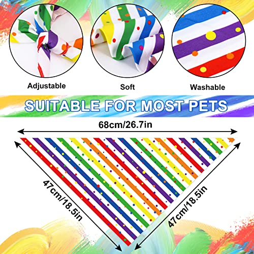 Whaline Rainbow Dog Bandanas Love Is Love Pride Triangle Bibs Dog Paw Pet Scarf Reversible Double-Sided Pet Neckerchief For Pride Day Small Medium Large Pet Cat Dog Costume Accessories, 5 Pack #TOP1