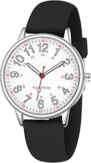 TWOPTION Waterproof Nurse Watch for Medical Professionals,Doctors Nursing Women Men,12/24 Hour Military Time,Analog Watch with Second Hand Nursing Luminouse Easy Read Dial Nurse Watches for Women