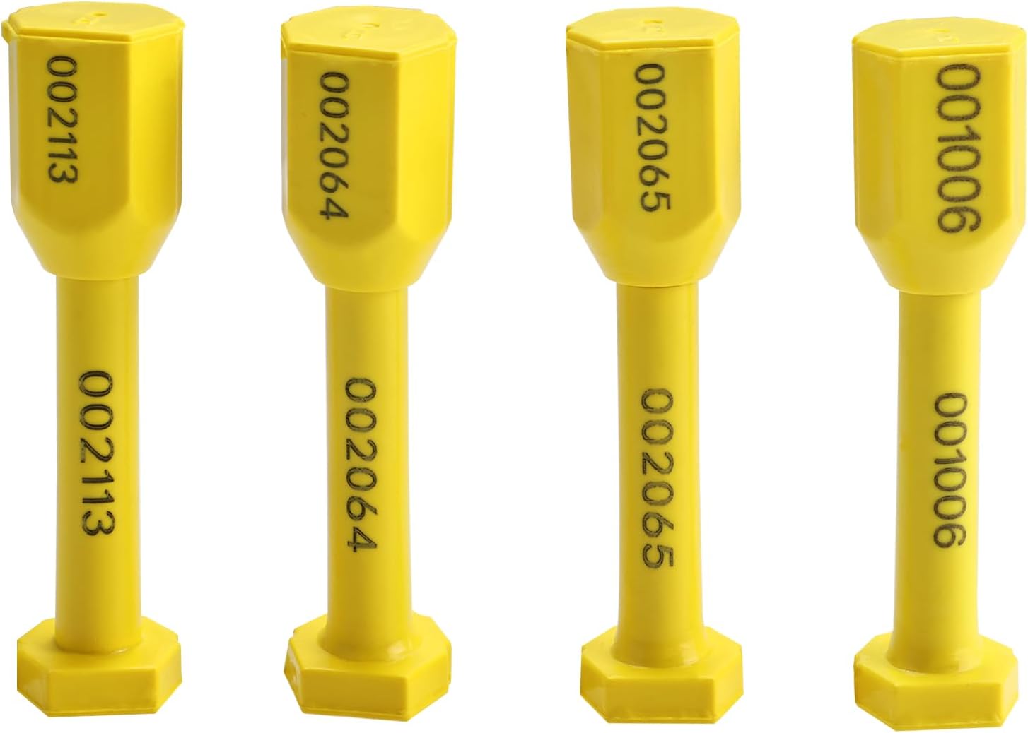 NovelBee 50pcs Bolt Seals for Containers,Metal Seals for Container,Shipping Container Locks,Shipping Seal with Print Progressive Numbering for Cargo Containers,Truck Trailers (Yellow)