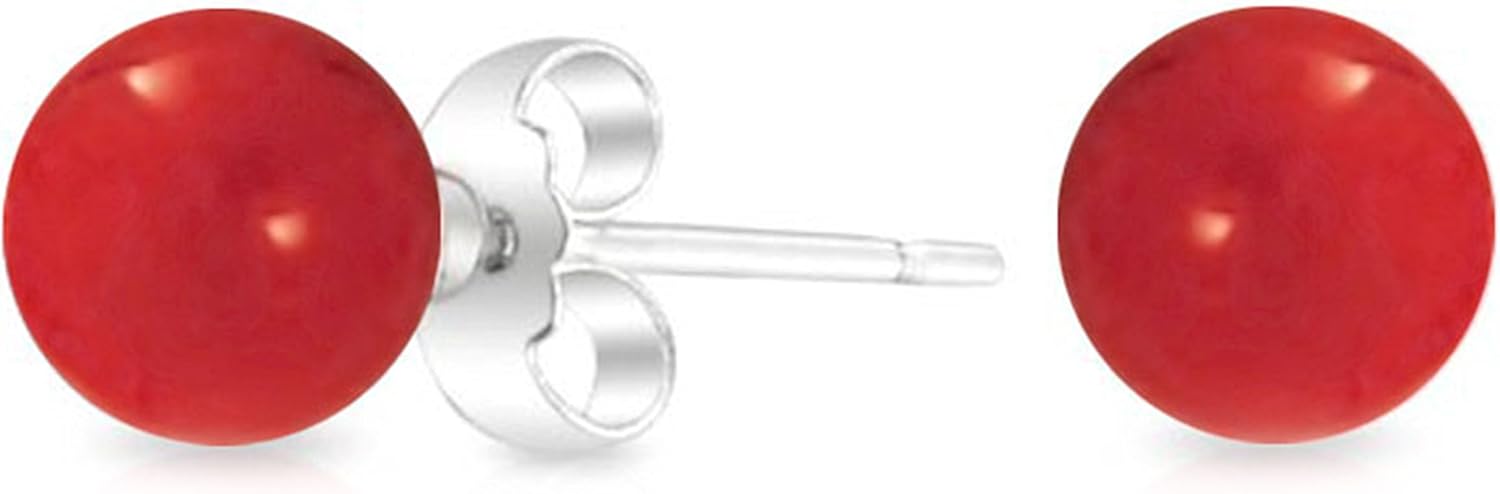 Classic Simple 6MM Circle Design Gemstone Round Ball Stud Earrings for Women Teens .925 Sterling Silver with a Variety of Birthstone Options - Image 7