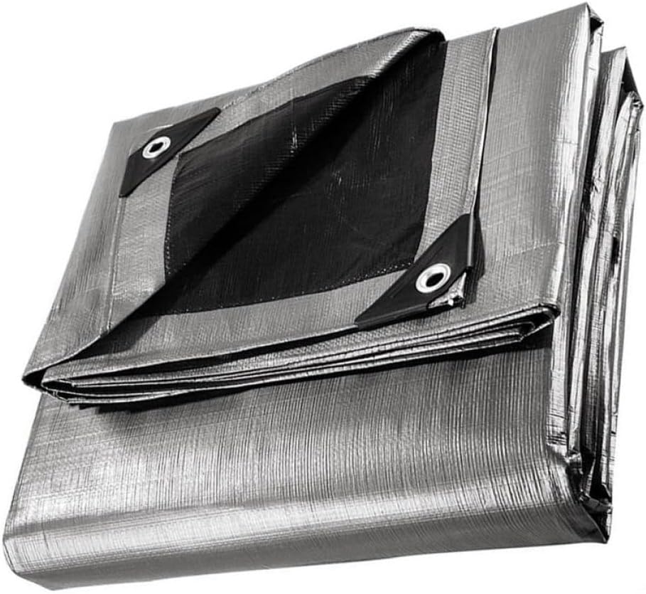 Kisangel Heavy Duty Waterproof Tarpaulin 1.8x2.4m Pe Woven Sun Protection Tarp Double-Sided Color Rain Proof Canopy for Outdoor Plant Cover and Camping