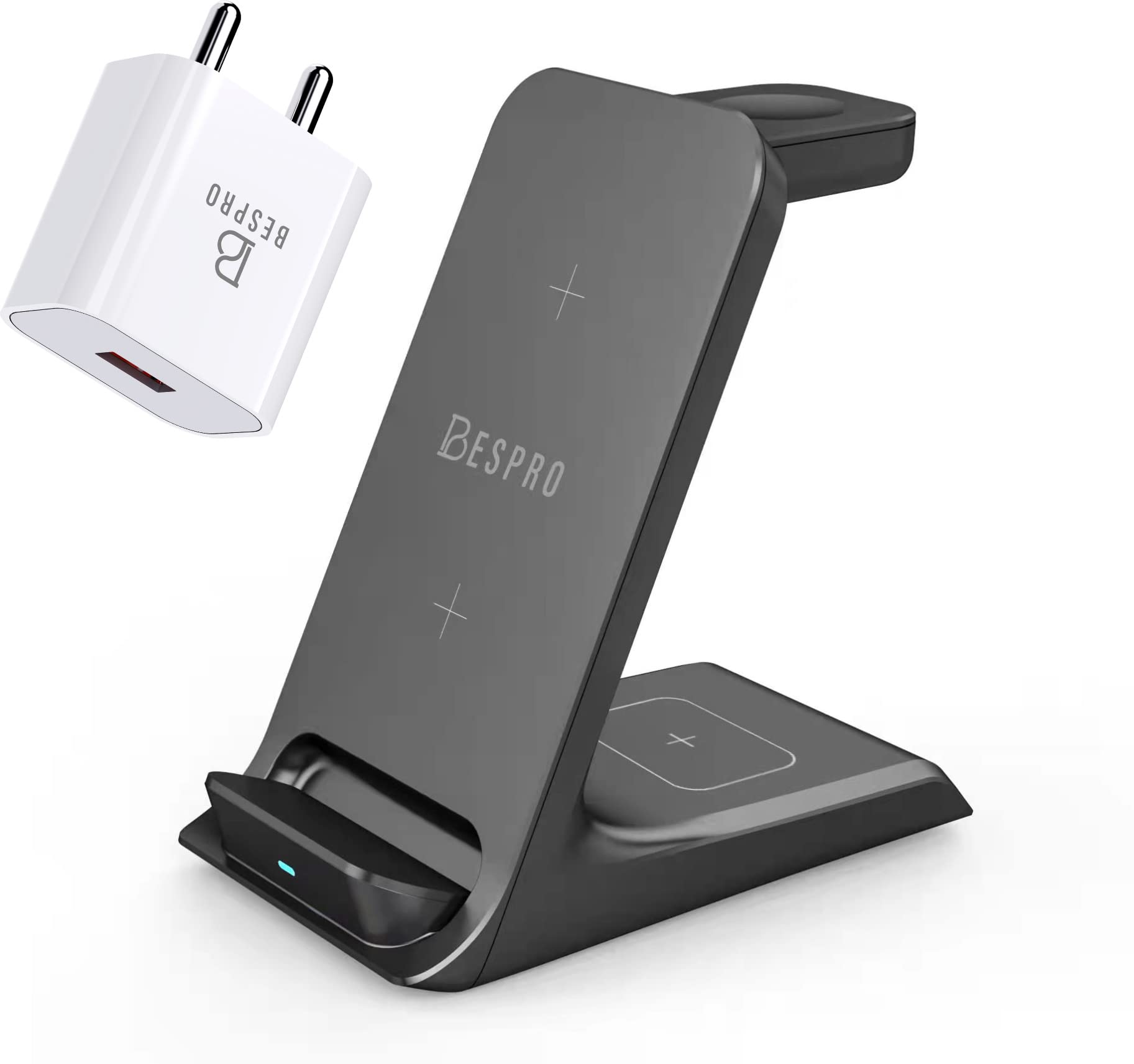 BESPRO PRO Deck 350 15W Type-C PD Wireless charger & 18w QC Adapter & Qi-Certified with Charging Stand Combo