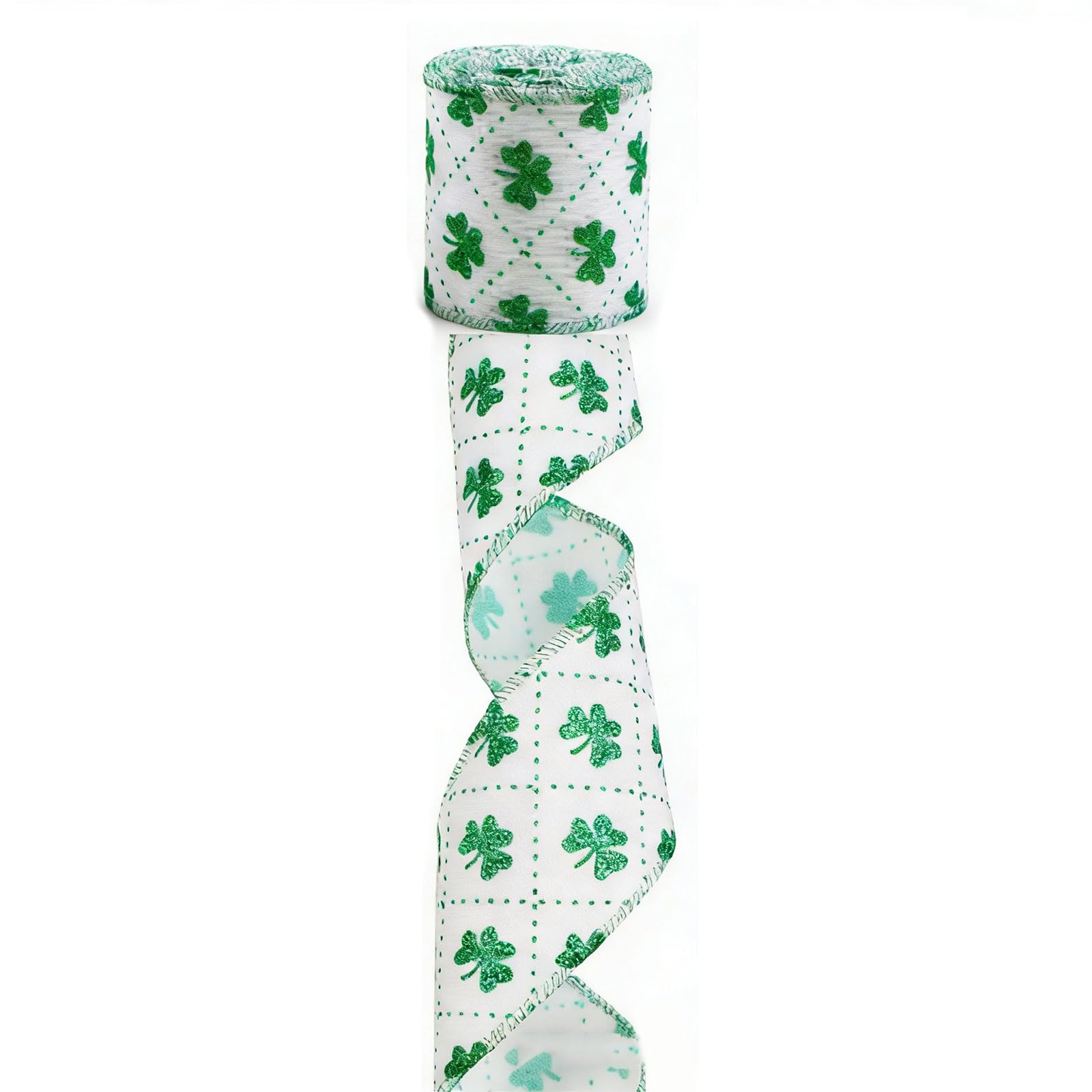 Jazuaiao Patricks Themed Linen Ribbon for Creating Bowknot Wrapping Gift and Decoration Grass Imitation Ribbon