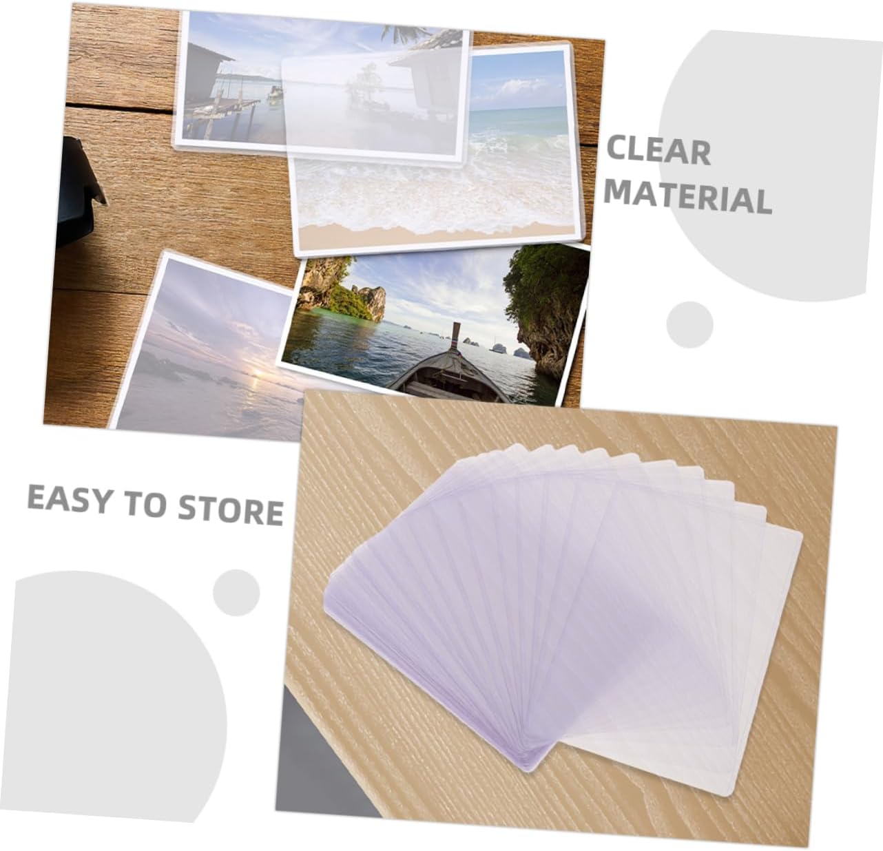 STOBOK 50pcs Transparent Hard Photo Protector Sleeves Vertical Card Holders for Storing and Displaying Postcards Slim Design for Easy Access and Minimalist Display