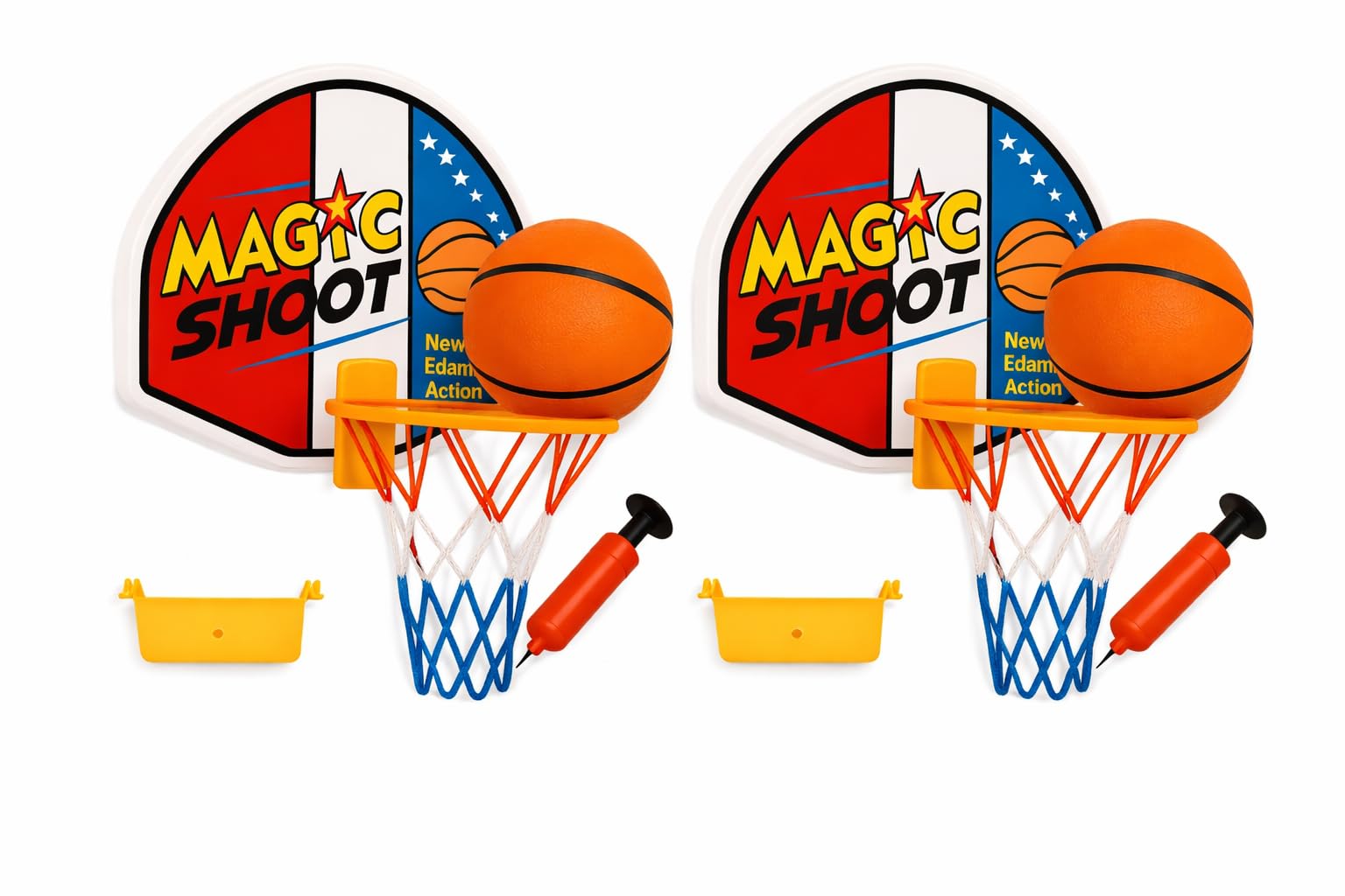 Toyana 2 PCs Wall Mounted Basketball Hoop Set for Kids with Backboard & Mini Basket Ball, Pump, Rim Net, Bedroom Over the Door, Indoor Outdoor Sports Game Activity Toy for Children Ages 3+ Years