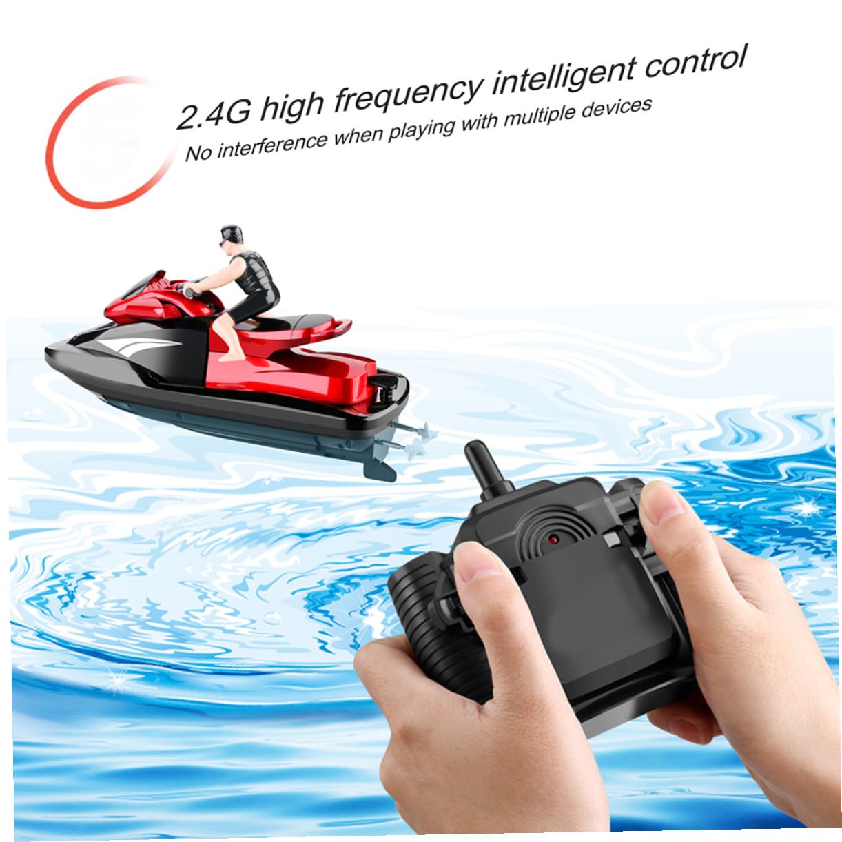 Abaodam Barco RC Rápido 2, 4 GHz 1 Pieza Abs Rojo Juguete Teledirigido