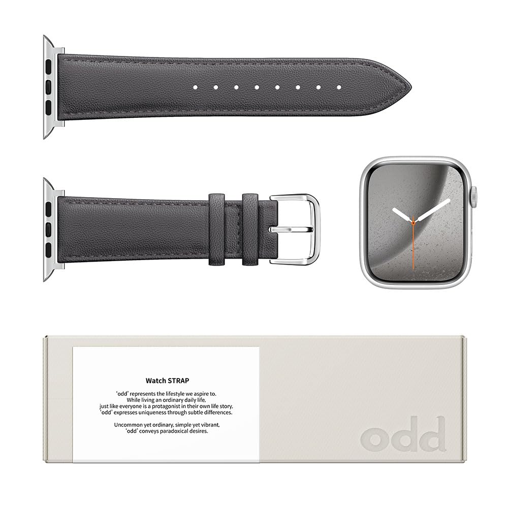 a.odd Leather Strap for Apple Watch Straps 38mm 40mm 41mm 42mm 44mm 45mm 46mm 49mm, Men Women Genuine Leather Replacement Band for iWatch Series 11 10 9 8 7 6 5 4 3 2 1 SE Ultra 3 2 1 — view 8