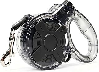 16 ft Retractable Dog Leash, Transparent Design, Up to 55 lbs