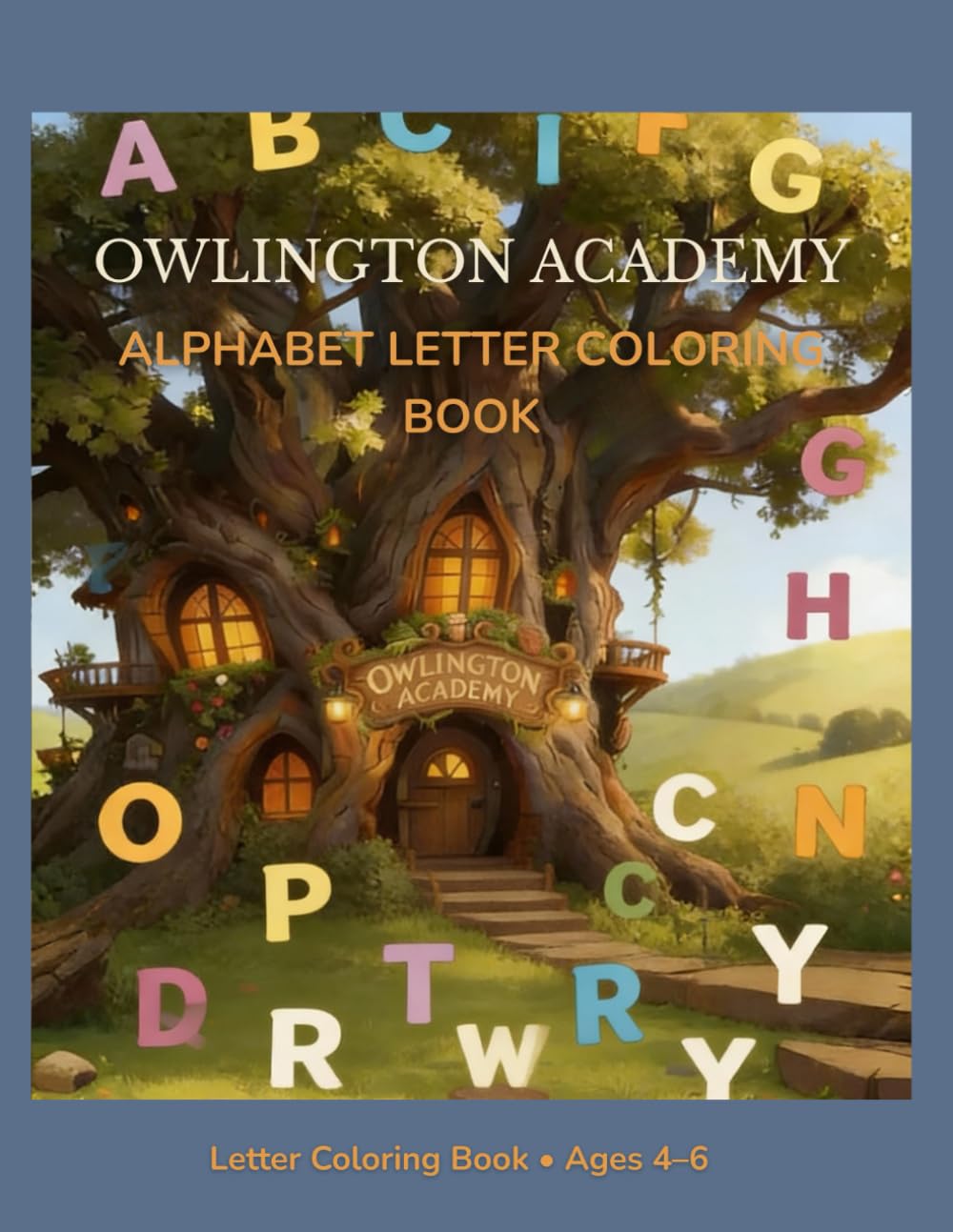 Owlington Academy - Alphabet Coloring Book: Letter Coloring Book with Uppercase & Lowercase Letters and Simple Objects | Learning through coloring