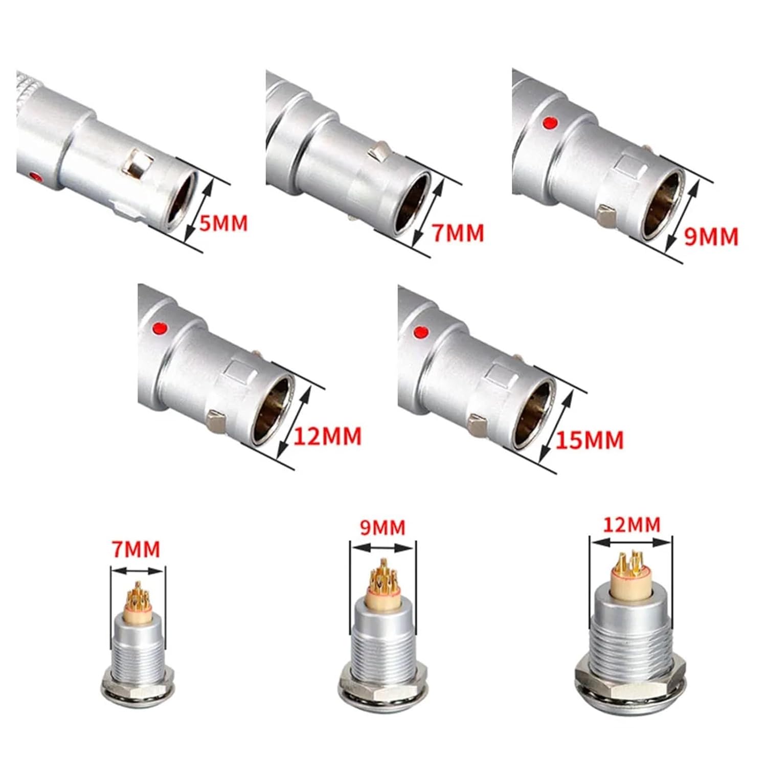 1Pcs Metal Connector FGG Egg Socket 00B 0B 1B 00B-3Pin 00B-2 00B-4 00B-5 0B-2 0B-3 0B-4 0B-6 0B-7 1B-5 1B-7 3 4 5 6 Pin(1B-10 core Plug FGG)