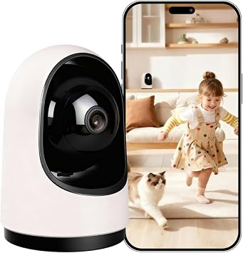 Smart Baby Security Camera, 360-Degree Indoor Camera with Motion Detection, 7×24H Recordings, Mobile App Control