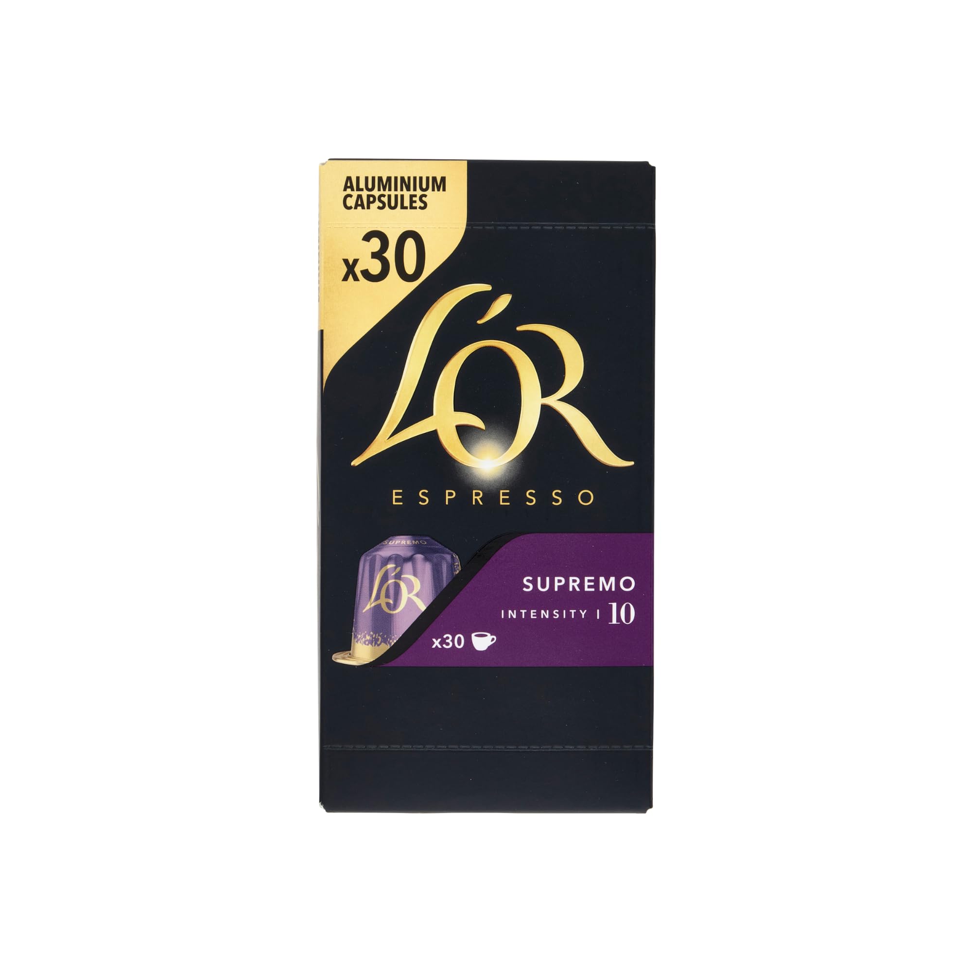 L'OR Espresso Supremo Intensity 10 aluminiowych kapsułek do kawy kompatybilne z ekspresami do kawy Nespresso, 150 kapsułek (30 x 5)